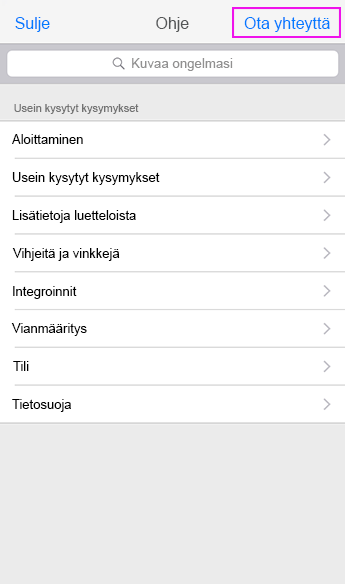 Ota yhteyttä