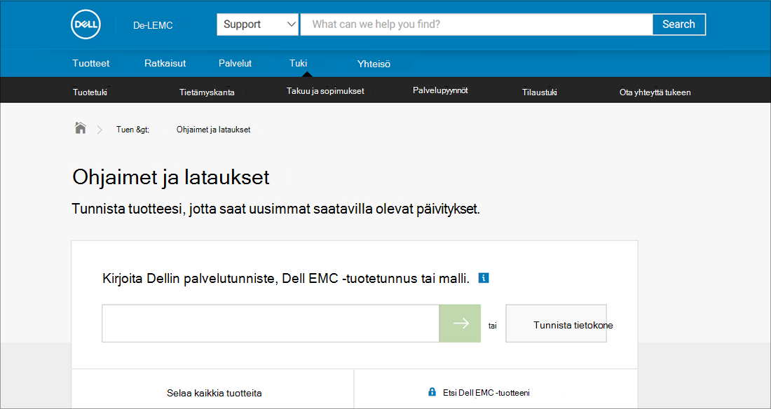Esimerkki Dellin ohjaimista ja lataa OEM-laitevalmistajasta