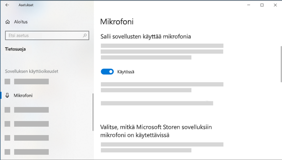 Mikrofonin asetukset