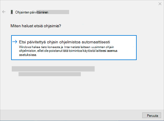 etsi automaattisesti päivitettyä ohjainohjelmistoa ääniohjaimen päivittämistä varten