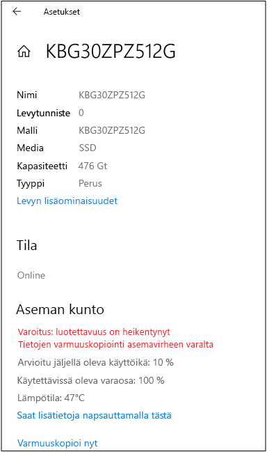 Esimerkki levysivusta