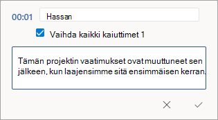 Nimeä litterointi uudelleen tai muokkaa osiota.