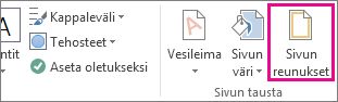 Sivun reunukset -painike