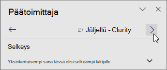 Siirry suoraan ongelmasta toiseen Tekstin korjaustoiminnot -ruudun yläreunassa.