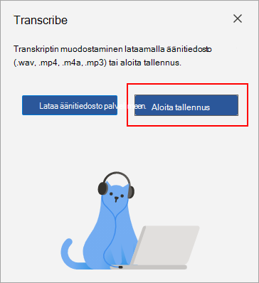 Valitse Aloita tallennus