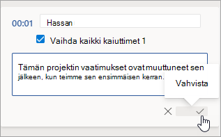 Valitse vahvista.