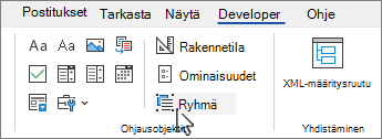 Ryhmäohjausobjekti-painike