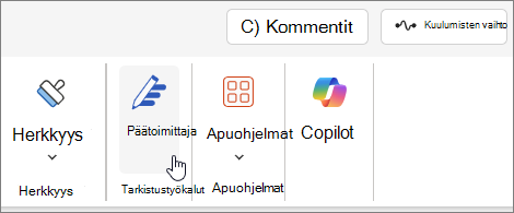 Word-valikko