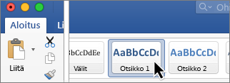 Valitse valintanauhasta Otsikkotyyli