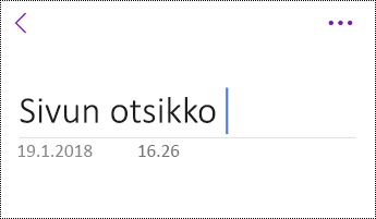 Sivun nimeäminen uudelleen OneNote for iOS -sovelluksessa