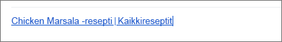 Oletuslinkin liittäminen