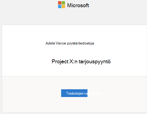 Tiedostopyynnön vastaanottajien kehote