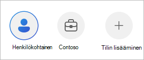 Switching between accounts in the OneDrive mobile app