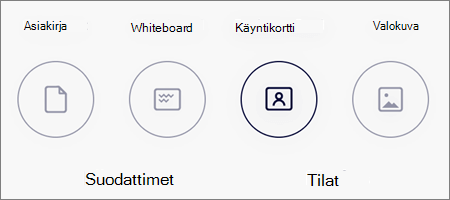 Kuvaskannausten tilavaihtoehdot OneDrive for iOS:ssä