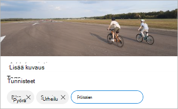Tunnisteiden muokkaaminen OneDrivessa.