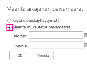 MT07 - Mukautetut päivämäärät