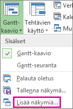 Gantt-kaavio-valikko