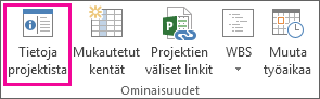 Projekti-välilehden Projektin tiedot
