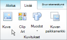Kuvan valitseminen Lisää-välilehdessä