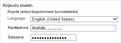 Kirjaudu sisään verkon kirjautumistunnuksilla