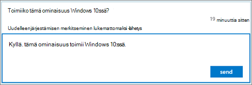 Osallistujan anonyymiin kysymykseen vastaaminen