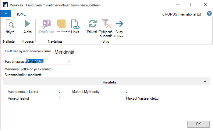 Muokkaa Luo puuttuvat SII-merkinnät uudelleen