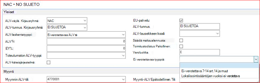 ALV-kirjausryhmien SII-tiedot
