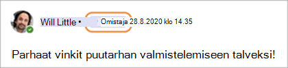 Näyttökuva, jossa näkyvät yhteisön omistajan ansiomerkit Teamsin ilmaisessa versiossa.