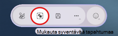 Näyttökuva, joka näyttää, miten immersiiviset tapahtuman mukautustyökalut avataan.