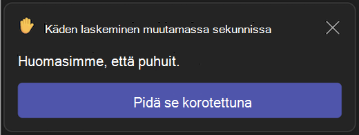 Kohonneen käden automaattisen laskemisen käyttöliittymä