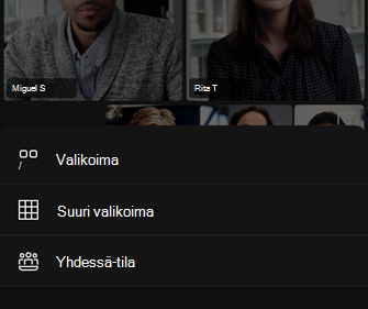 Videon asetteluvaihtoehdot