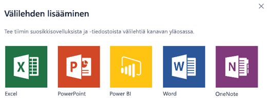 Lisää välilehtiä
