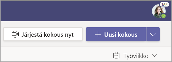 Valitse + Uusi kokous.