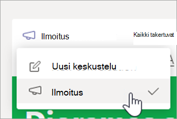 Valitse Ilmoitus.