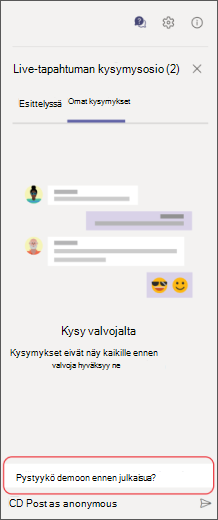 Yksityinen kysymys ja vastaus Kysy kysymys