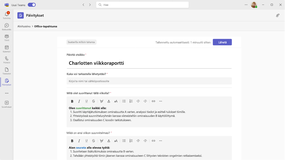 Update2:n lähettämisen kuva