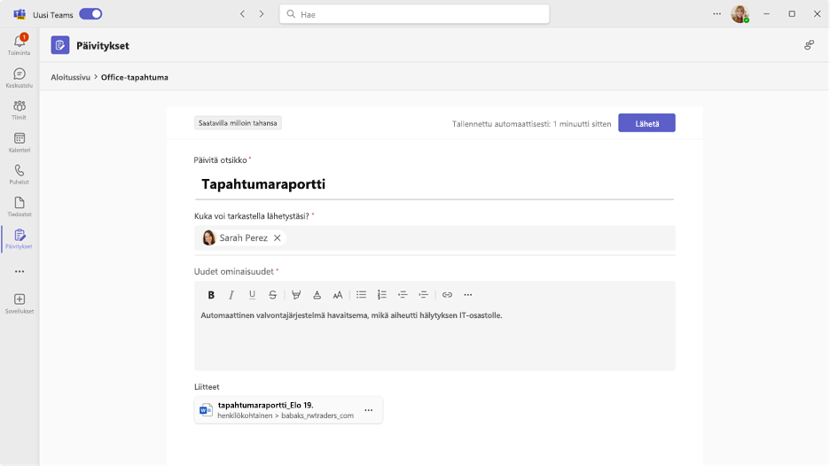Update3:n lähettämisen kuva