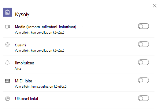 ota ominaisuusasetus käyttöön