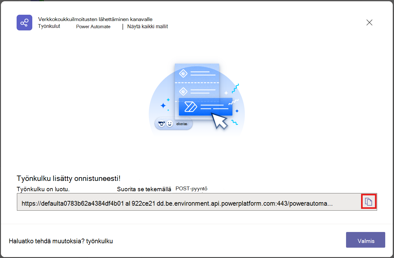 Webhook URL Copy -painike