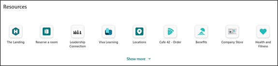 Screenshot of the resources section in Connections desktop.