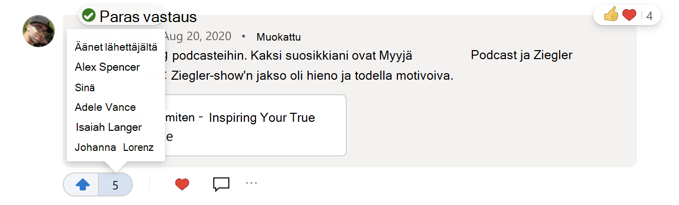Tarkasteleminen, kuka äänesti vastausta kysymykseen