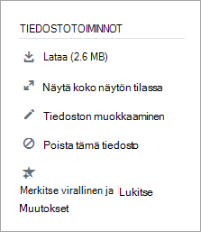 Tiedostotoiminnot-osa