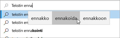 Ennakoiva tekstinsyöttö -kuva
