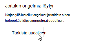 Outlookin Tarkista uudelleen -painike