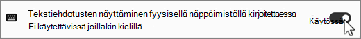 Win11 Näytä teksti ehdottaa fyysisen näppäimistön näyttökuvaa.