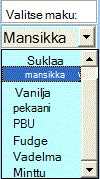 Esimerkki ActiveX-yhdistelmäruutukomponentista