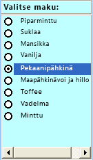 Esimerkki ActiveX-luetteloruutukomponentista