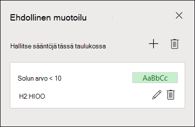 Kuva, jossa näkyy ehdollisen muotoilun säännön muokkausvaihe 2
