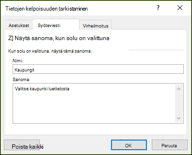 Tietojen kelpoisuustarkistuksen Sanoma-vaihtoehto