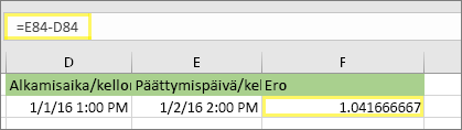 =E84-D84 ja tulos 1,041666667